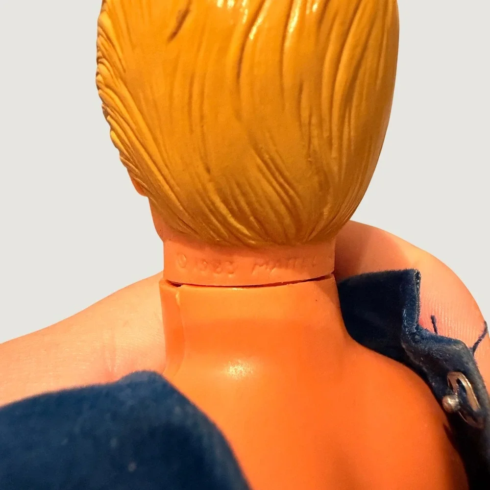 Vintage 1977 Superstar Ken Mattel Blue Velour Jumpsuit Red Collar Complete